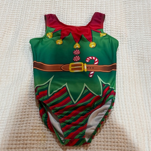 Festive Elf-Themed Leotard-size CXL - Picture 1 of 6
